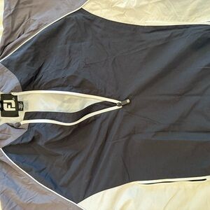 FootJoy black and Light Gray Quarter-Zip Golf Pullover